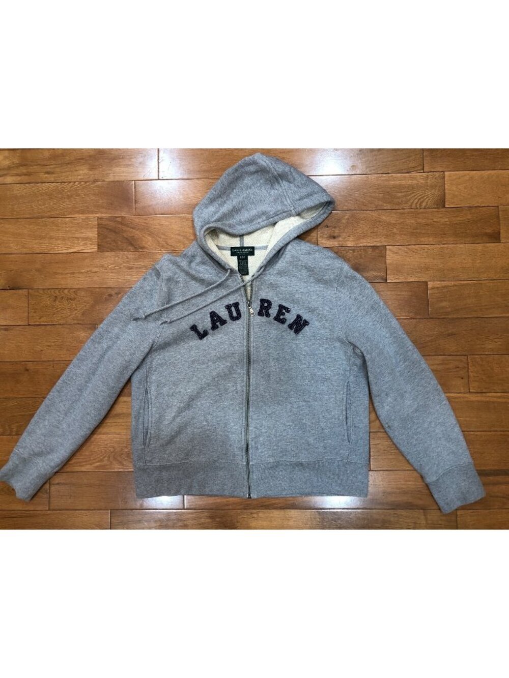 Lauren Jeans Company Gray Zip Front Hoodie Y2K Preppy Size P/M